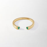 Anel Aberto Texturizado Verde - Ouro 18K | SILLENE