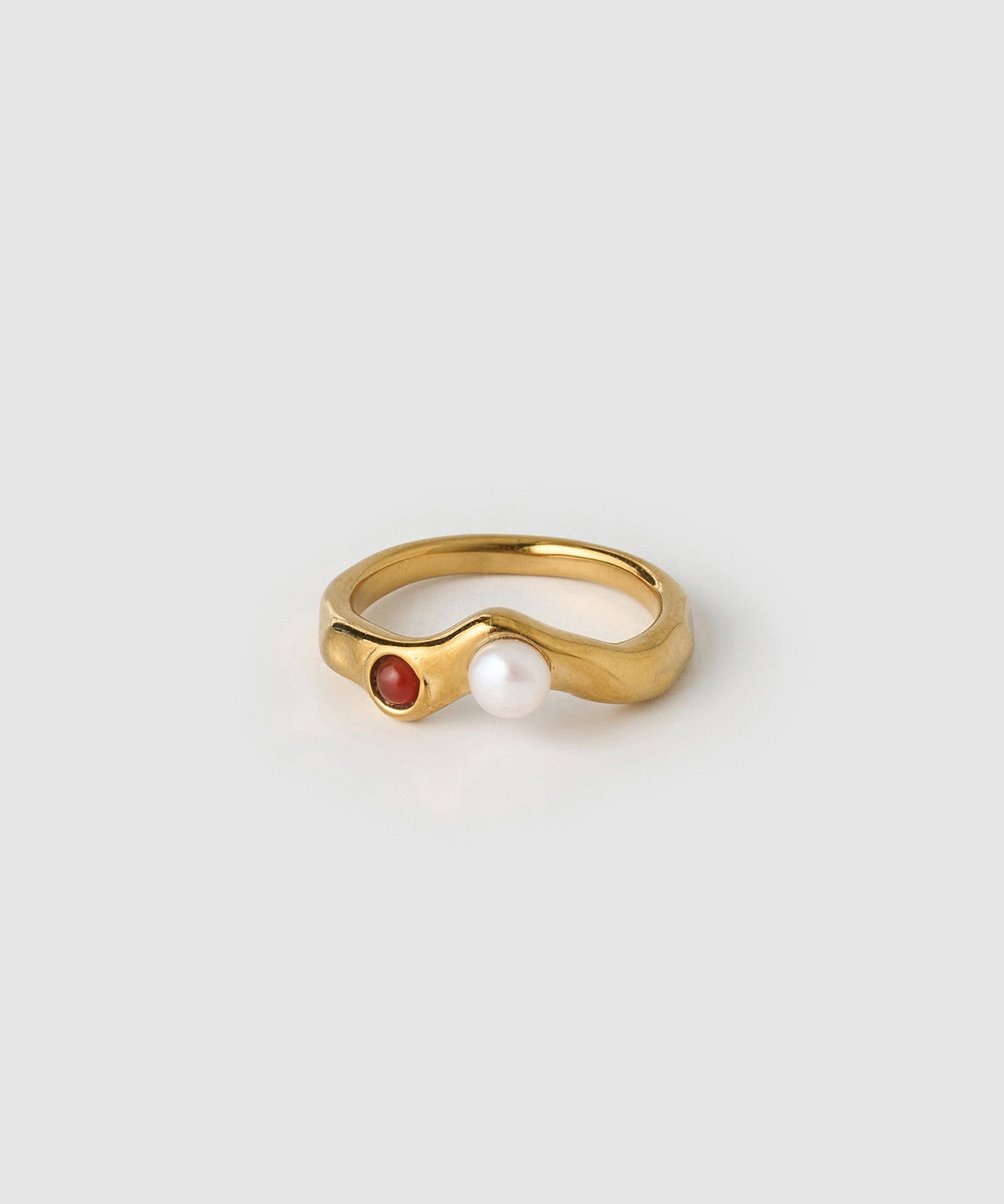 Anel Aventurina e Pérola - Ouro 18K | SILLENE