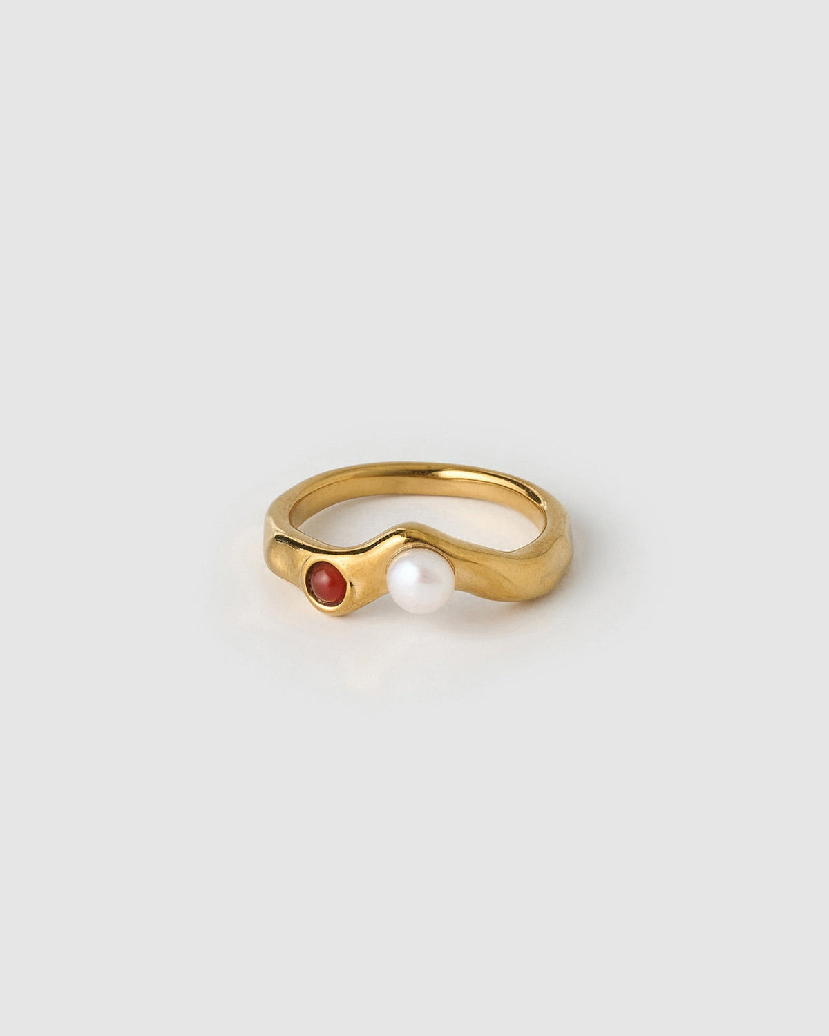 Anel Aventurina e Pérola - Ouro 18K | SILLENE
