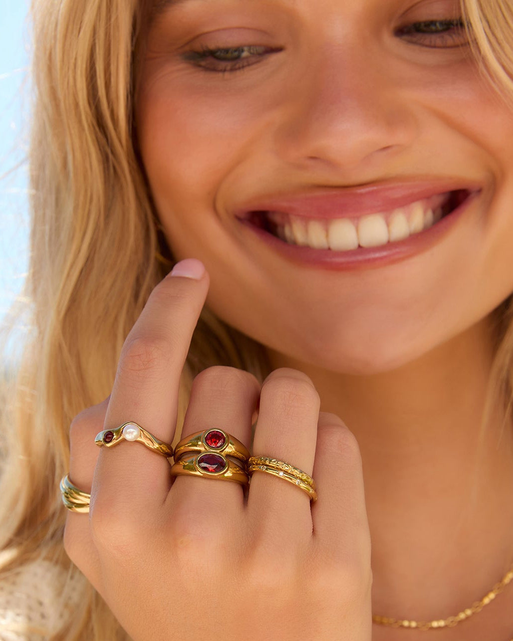 Anel Aventurina e Pérola - Ouro 18K | SILLENE