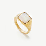 Anel Chancela Quadrada Madrepérola - Ouro 18K | SILLENE