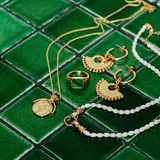 Anel Chancela Quadrada Malaquita - Ouro 18K | SILLENE