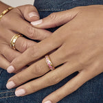 Anel Corações Rosa - Ouro 18K | SILLENE