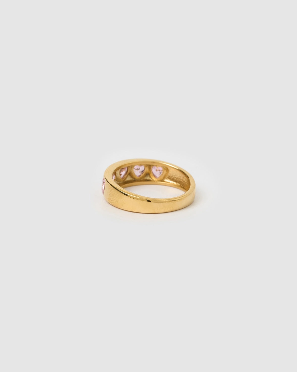 Anel Corações Rosa - Ouro 18K | SILLENE