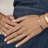 Anel Corações Vermelhos - Ouro 18K | SILLENE