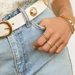 Anel Cravejado Baguete - Ouro 18K | SILLENE