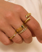 Anel Cravejado Cristal - Ouro 18K | SILLENE