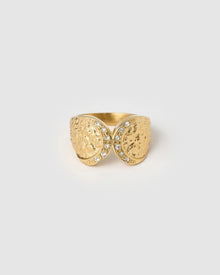 Anel Cravejado Texturizado - Ouro 18K | SILLENE