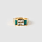 Anel Cravejado Verde - Ouro 18K | SILLENE
