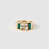 Anel Cravejado Verde - Ouro 18K | SILLENE