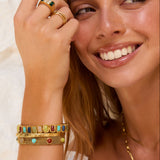 Anel Cravejado Verde - Ouro 18K | SILLENE