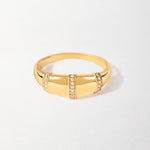 Anel Domo Cravejado Triplo - Ouro 18K | SILLENE