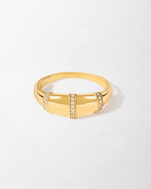 Anel Domo Cravejado Triplo - Ouro 18K | SILLENE