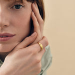 Anel Domo Cravejado Triplo - Ouro 18K | SILLENE
