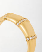 Anel Domo Cravejado Triplo - Ouro 18K | SILLENE