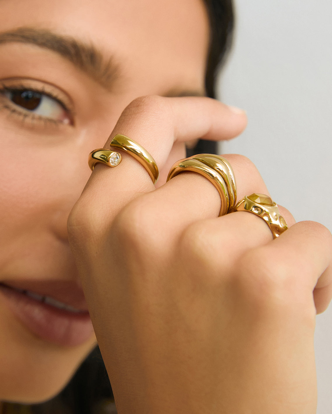 Anel Duas Pedras - Ouro 18K | SILLENE