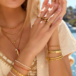 Anel Duplo Sinete Vermelho - Ouro 18K | SILLENE