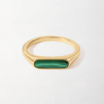 Anel Fino Malaquita - Ouro 18K | SILLENE