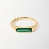 Anel Fino Malaquita - Ouro 18K | SILLENE