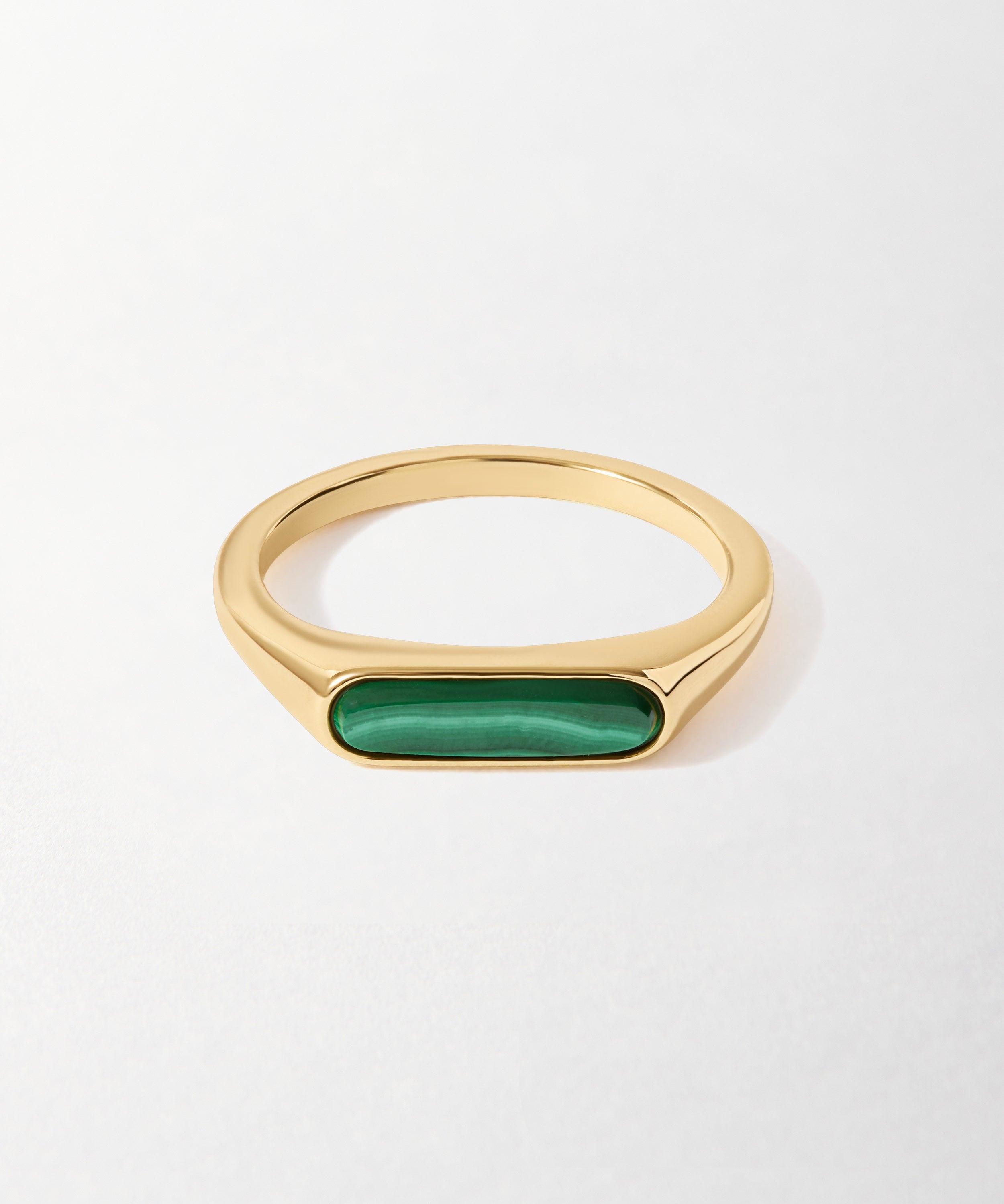 Anel Fino Malaquita - Ouro 18K | SILLENE