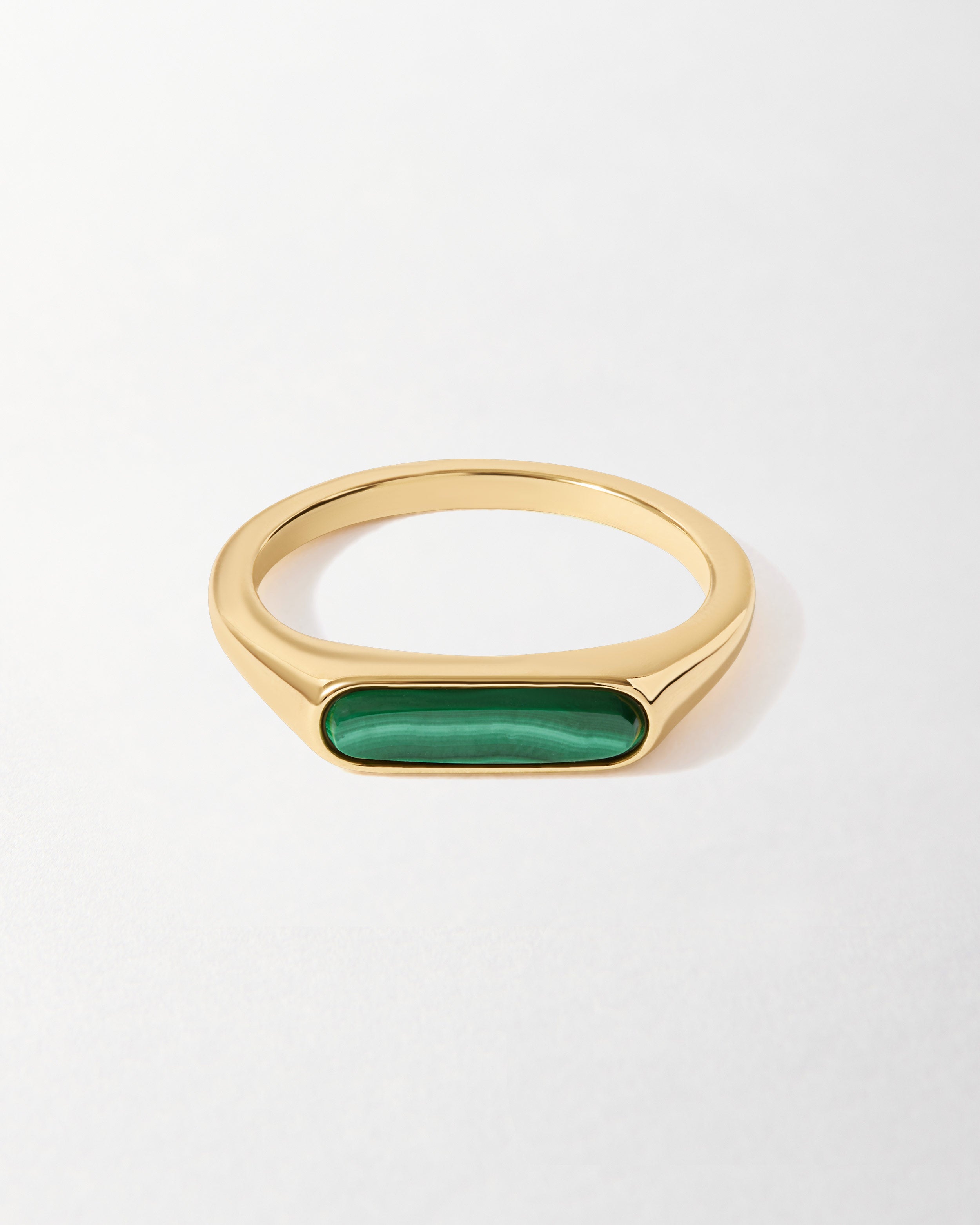 Anel Fino Malaquita - Ouro 18K | SILLENE
