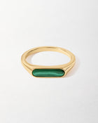 Anel Fino Malaquita - Ouro 18K | SILLENE
