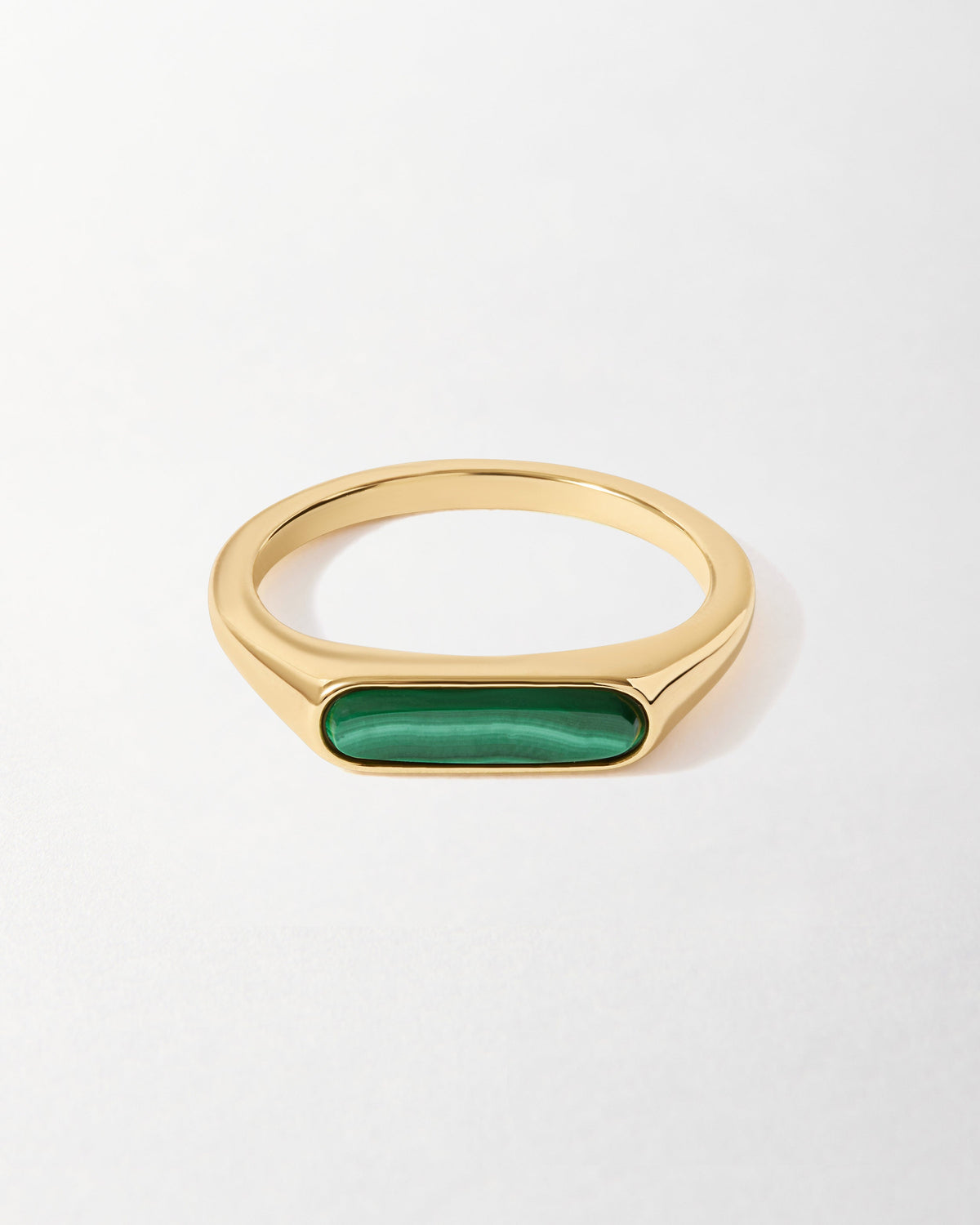 Anel Fino Malaquita - Ouro 18K | SILLENE