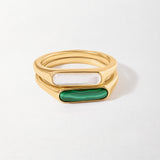 Anel Fino Malaquita - Ouro 18K | SILLENE
