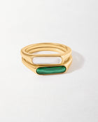 Anel Fino Malaquita - Ouro 18K | SILLENE