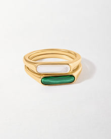 Anel Fino Malaquita - Ouro 18K | SILLENE