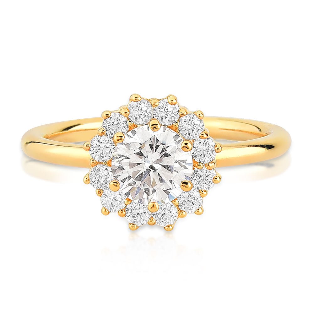 Anel Fiore em Zircônia - Ouro 18K