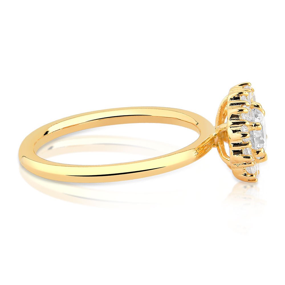 Anel Fiore em Zircônia - Ouro 18K