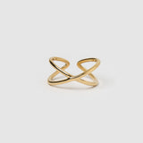 Anel Formato X - Ouro 18K | SILLENE