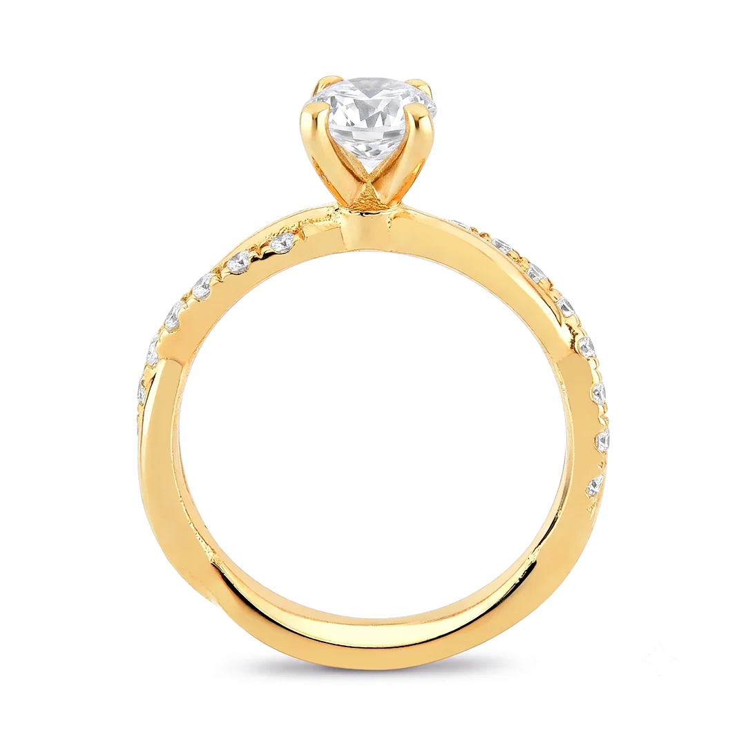 Anel Infinity em Zircônia - Ouro 18K
