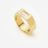 Anel Largo Três Pedras - Ouro 18K | SILLENE