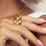 Anel Linhas Sinuosas - Ouro 18K | SILLENE