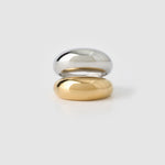 Anel Linhas Sinuosas - Ouro e Prata | SILLENE