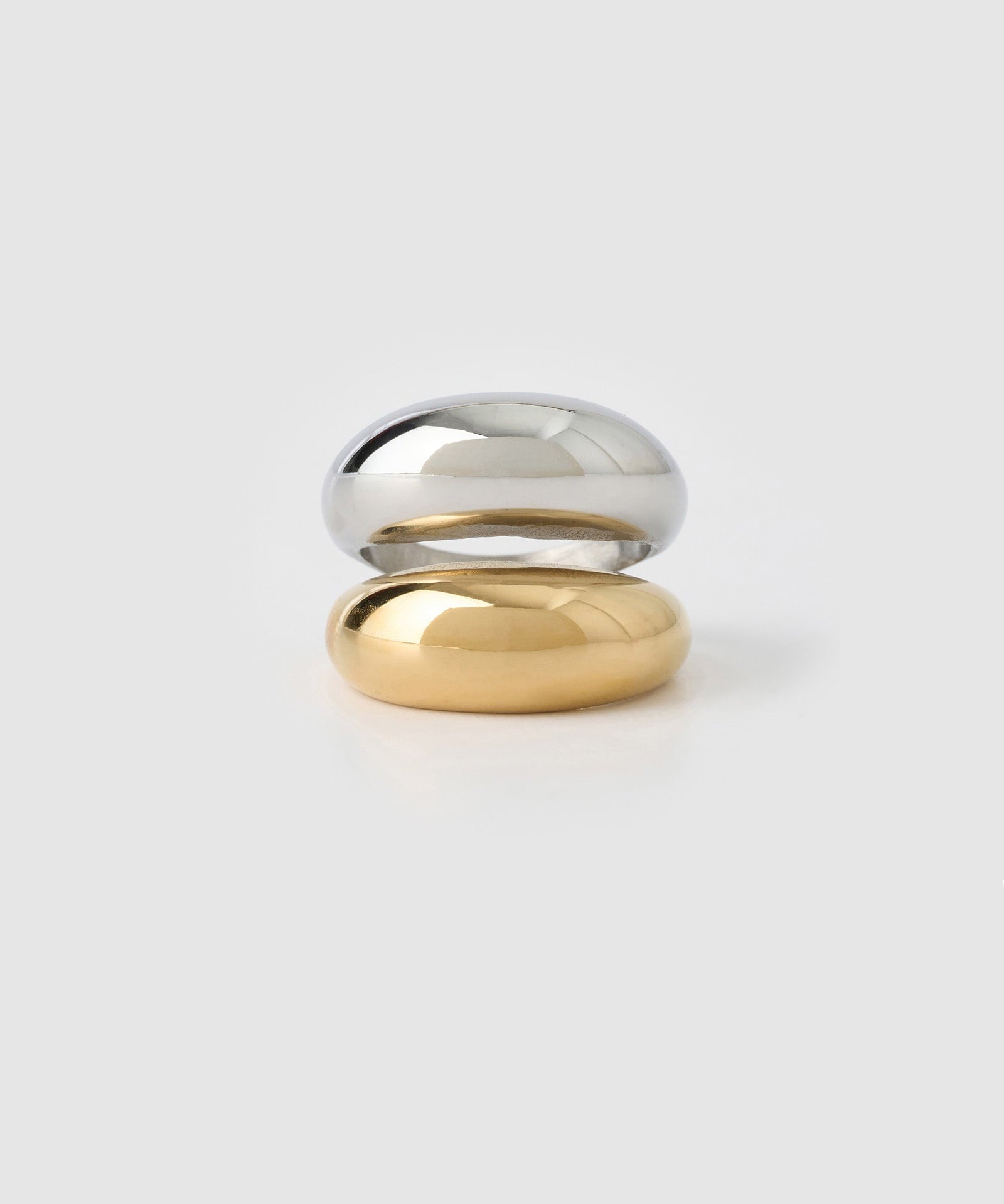 Anel Linhas Sinuosas - Ouro e Prata | SILLENE