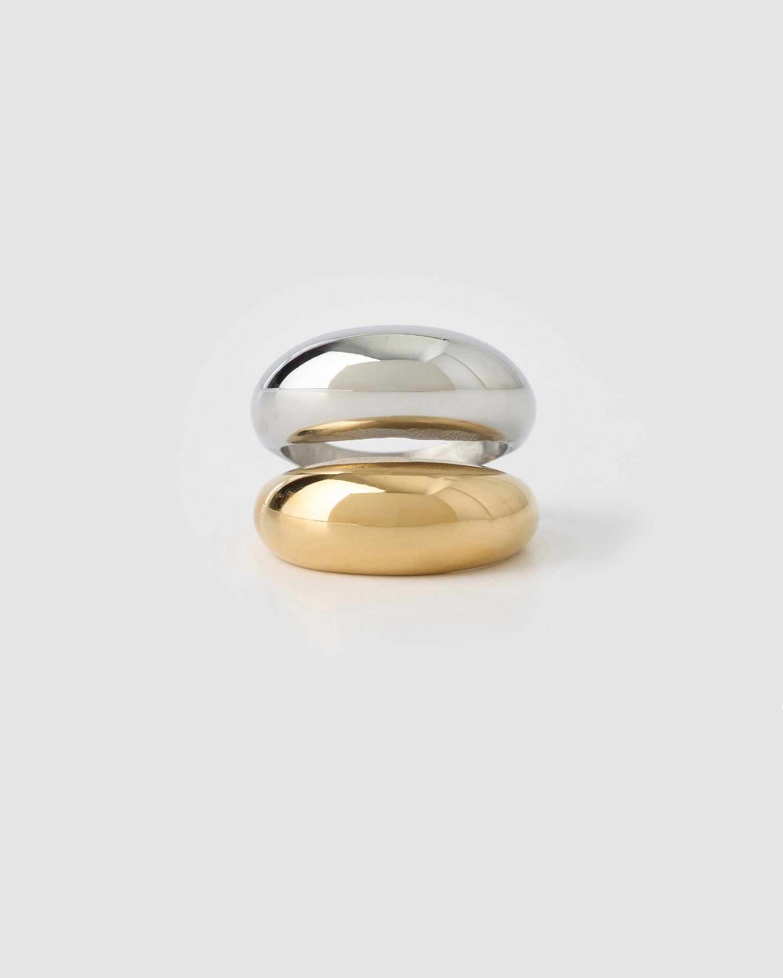 Anel Linhas Sinuosas - Ouro e Prata | SILLENE