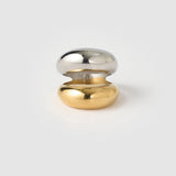 Anel Linhas Sinuosas - Ouro e Prata | SILLENE