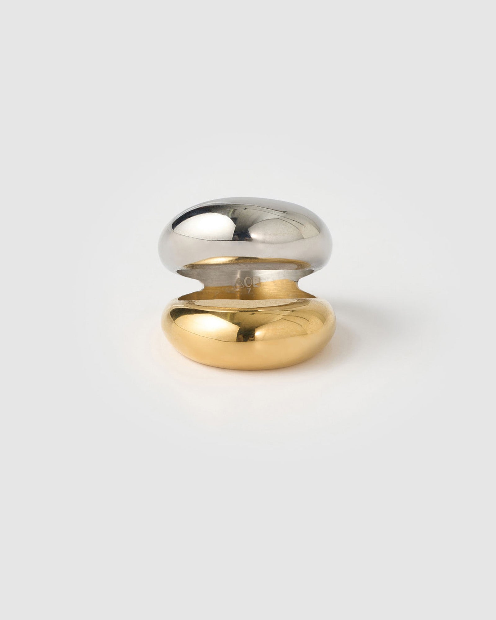 Anel Linhas Sinuosas - Ouro e Prata | SILLENE