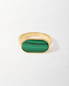 Anel Malaquita Encorpado - Ouro 18K | SILLENE