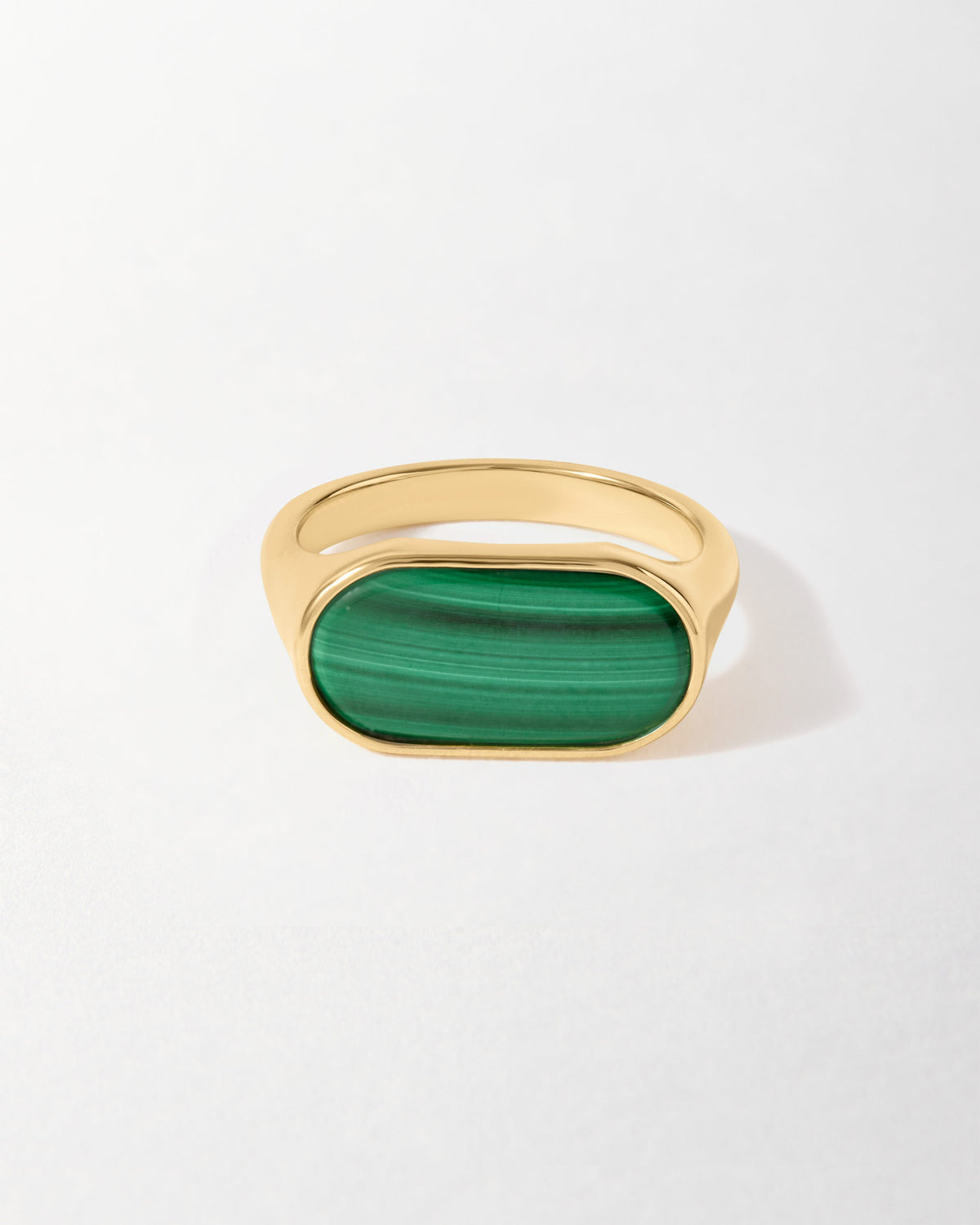 Anel Malaquita Encorpado - Ouro 18K | SILLENE