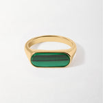 Anel Malaquita Marcante - Ouro 18K | SILLENE