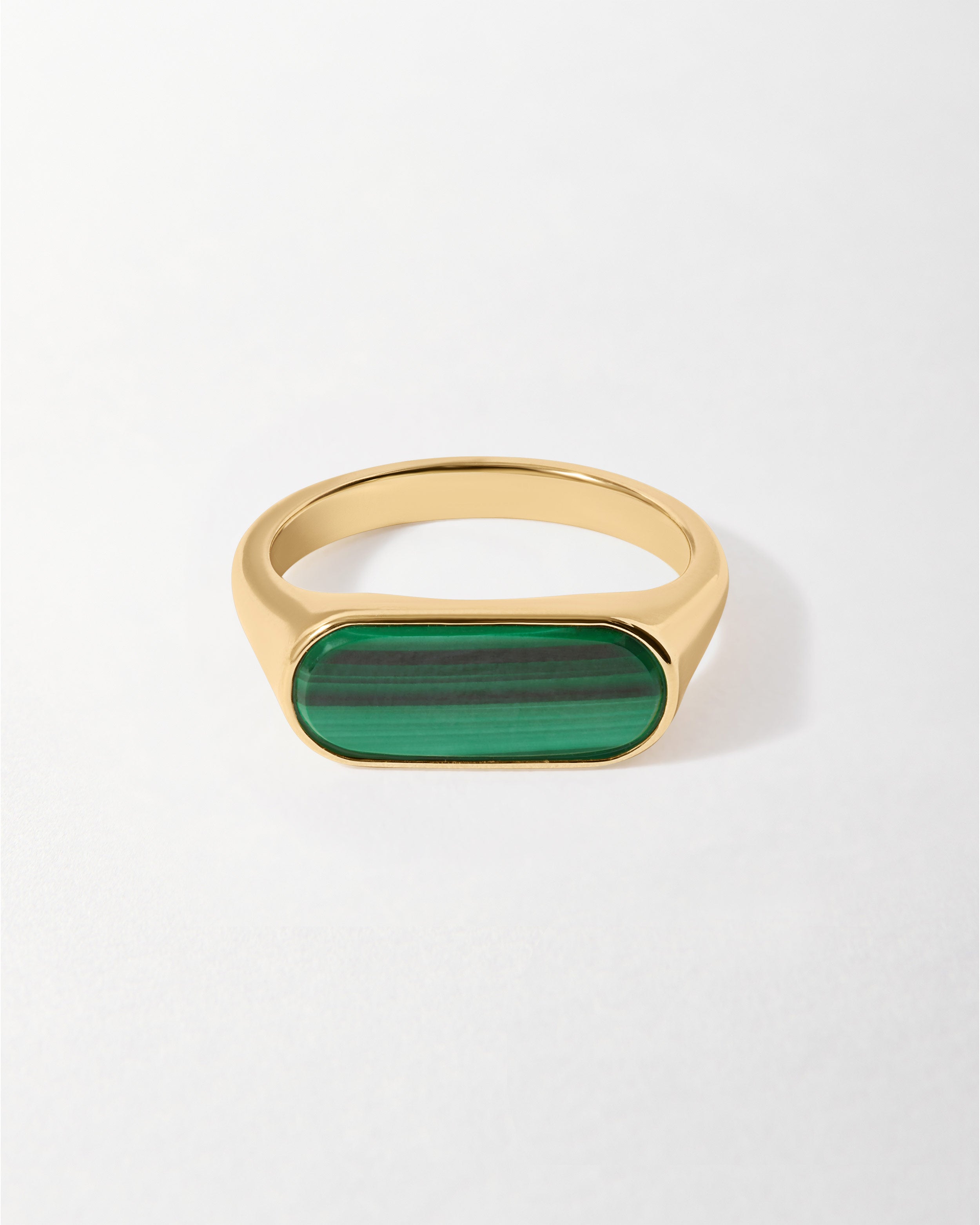 Anel Malaquita Marcante - Ouro 18K | SILLENE