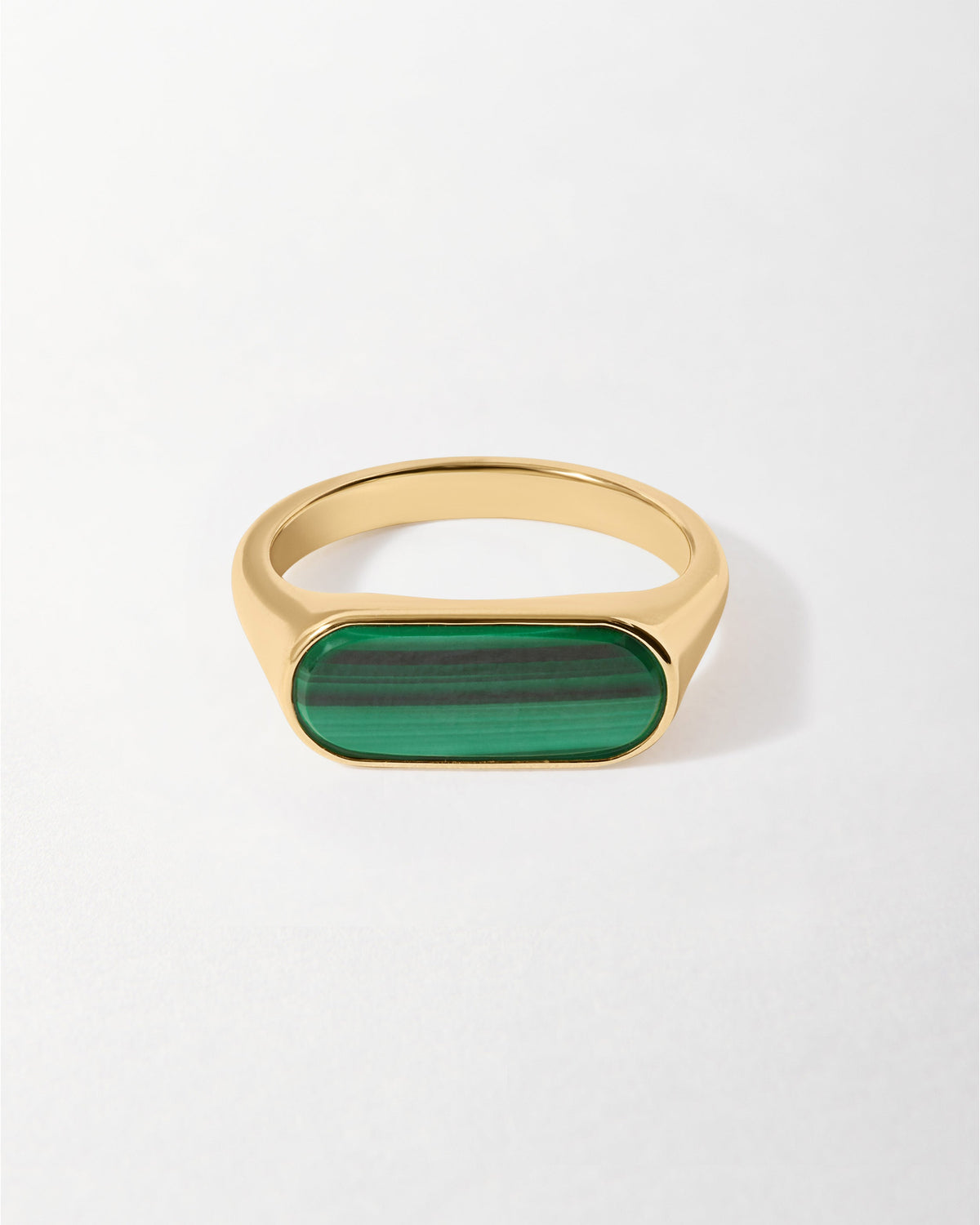 Anel Malaquita Marcante - Ouro 18K | SILLENE
