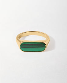 Anel Malaquita Marcante - Ouro 18K | SILLENE