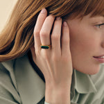 Anel Malaquita Marcante - Ouro 18K | SILLENE
