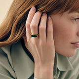 Anel Malaquita Marcante - Ouro 18K | SILLENE
