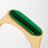 Anel Malaquita Marcante - Ouro 18K | SILLENE